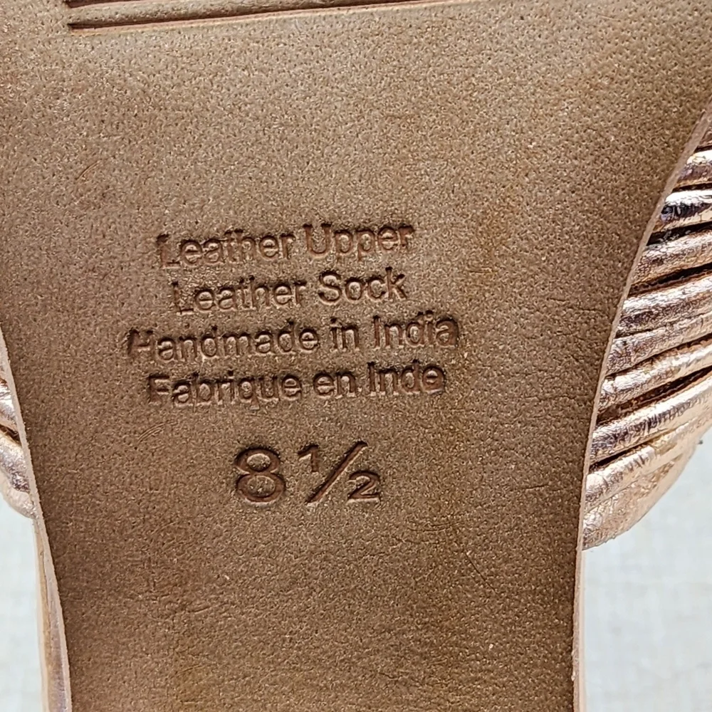 Jeffrey Campbell Women's Squared Open Toe Knotted Heeled Sandal Rose Gold - 8.5 - Picture 9 of 9